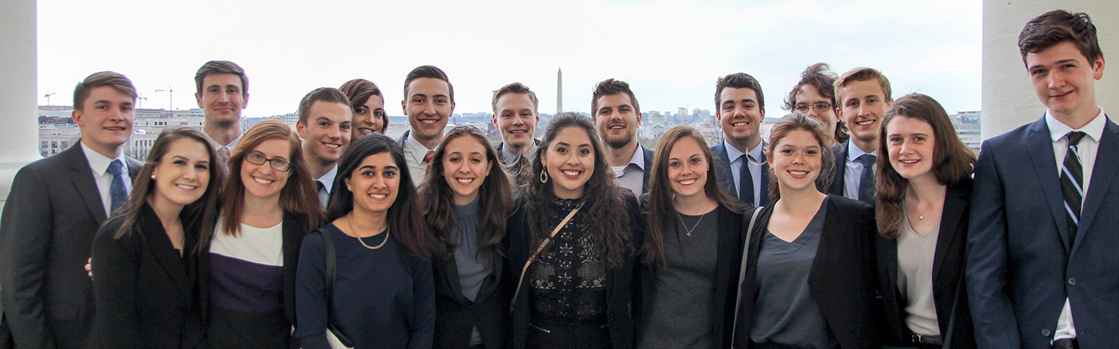 Group of Wisconsin in Washington students on White House balcony